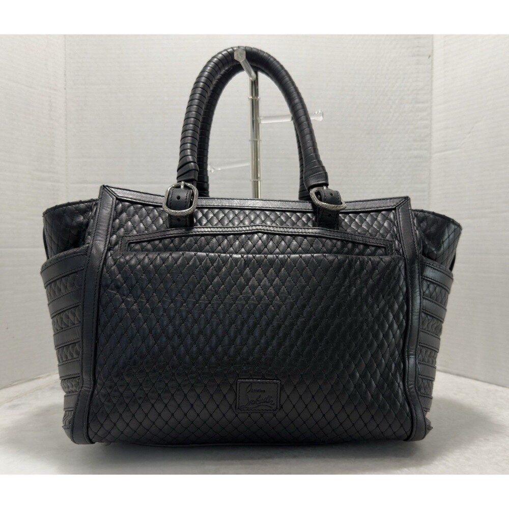 Authentic Rare Christian Louboutin Farida Bowler Leather Bag Black